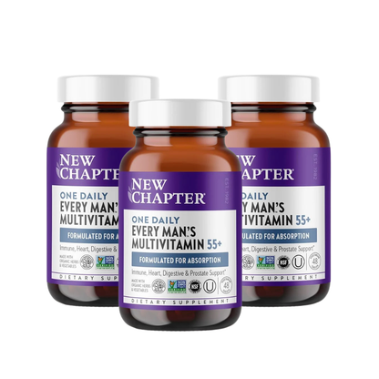 New Chapter Men’s Multivitamin 55+ – Complete Daily Support for Energy, Heart, Brain & Immune Health