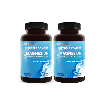 BioEmblem Triple Magnesium Complex – High Absorption Magnesium Glycinate, Malate &amp; Citrate Supplement