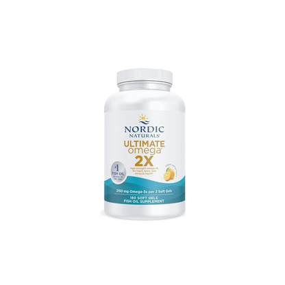 Nordic Naturals Ultimate Omega 2X, Lemon Flavor - 180 Soft Gels - 2150 mg Omega-3 - High-Potency Fish Oil with EPA & DHA - Promotes Brain & Heart Health - Non-GMO - 90 Servings