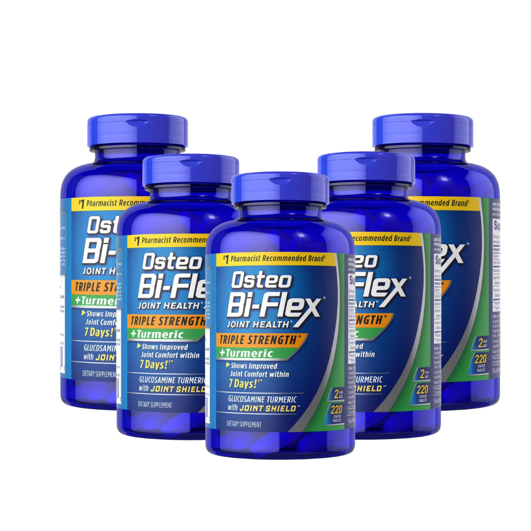 Osteo Bi-Flex Triple Strength Turmeric Joint Health Supplement – 220 Count for Advanced Joint Comfort & Mobility