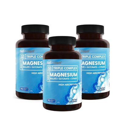 BioEmblem Triple Magnesium Complex – High Absorption Magnesium Glycinate, Malate &amp; Citrate Supplement