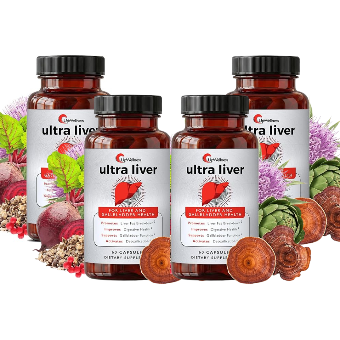UpWellness Ultra Liver Supplement – Advanced Liver &amp; Gallbladder Support with TMG, NAC &amp; Milk Thistle (60 Capsules)