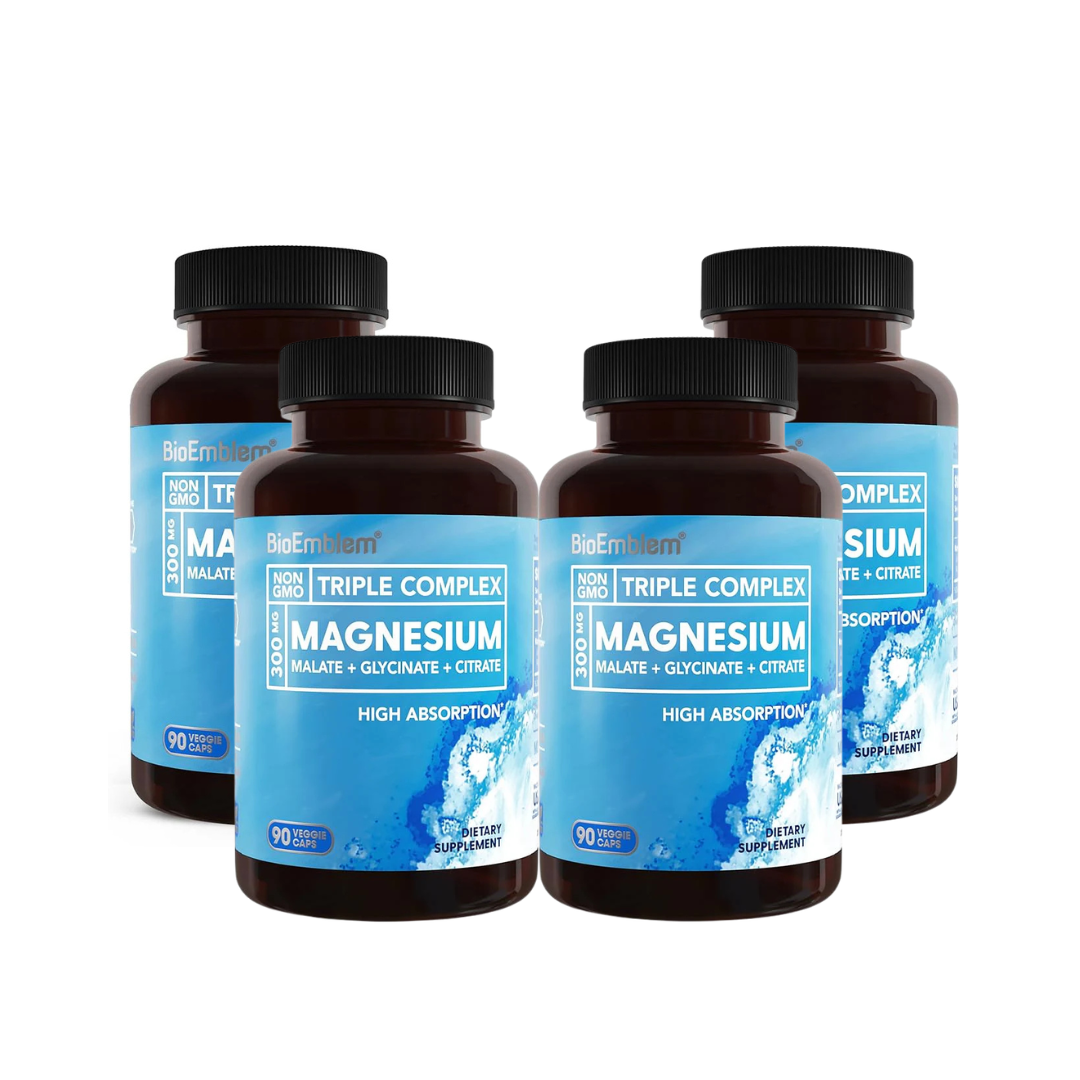 BioEmblem Triple Magnesium Complex – High Absorption Magnesium Glycinate, Malate &amp; Citrate Supplement