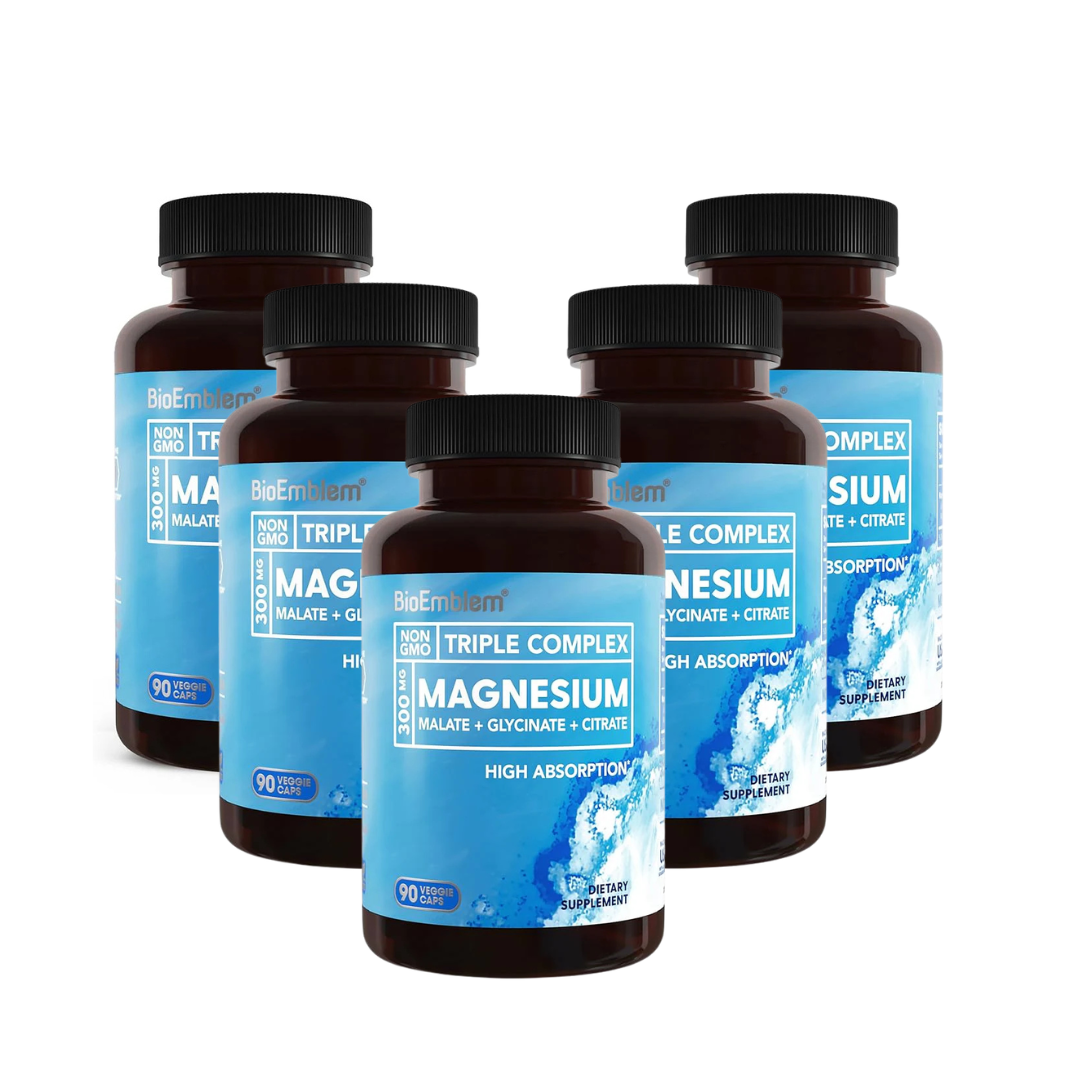 BioEmblem Triple Magnesium Complex – High Absorption Magnesium Glycinate, Malate &amp; Citrate Supplement