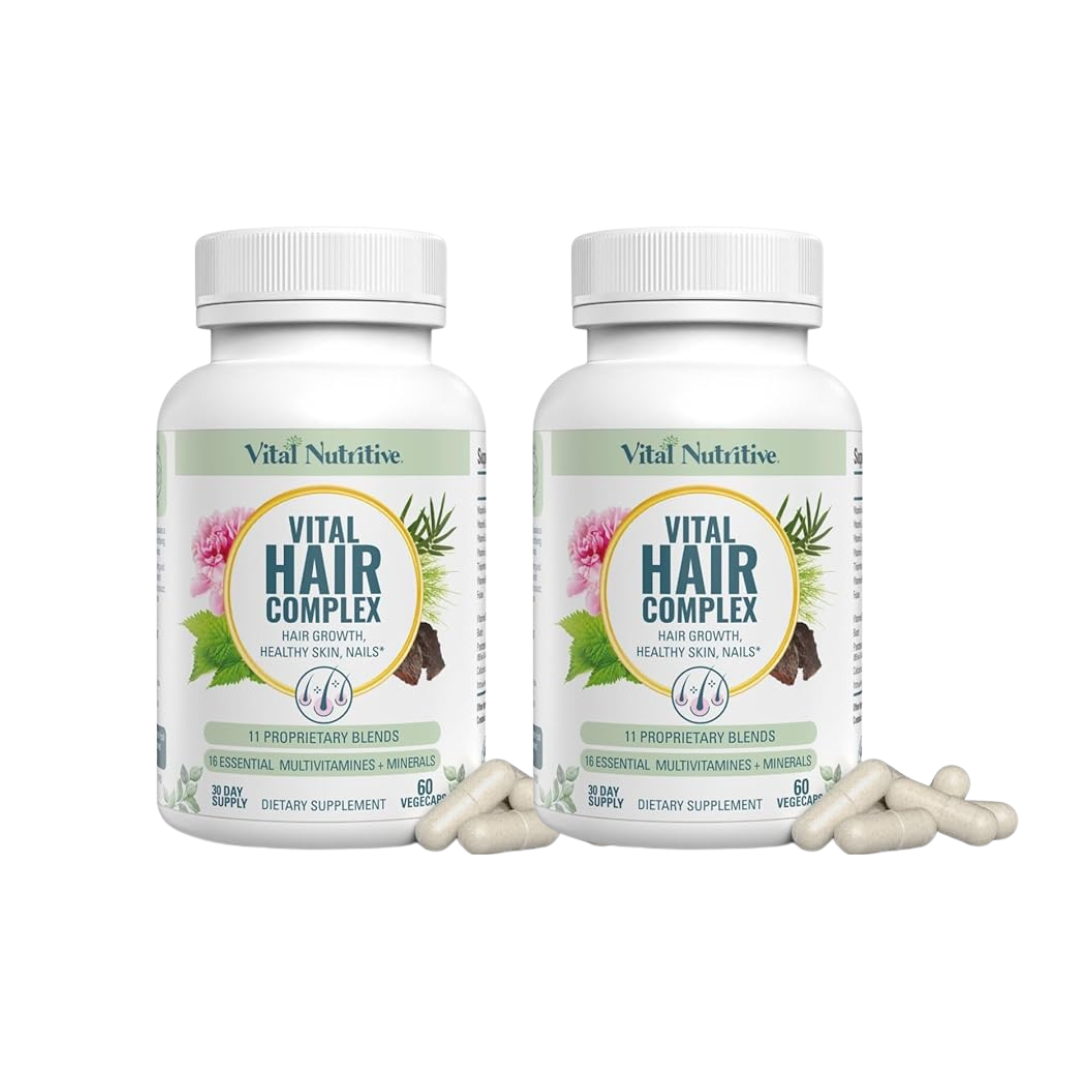 VITAL NUTRITIVE Vital Hair Complex – Biotin & Vitamin B Support for Healthy Hair, Skin & Nails (Men & Women)