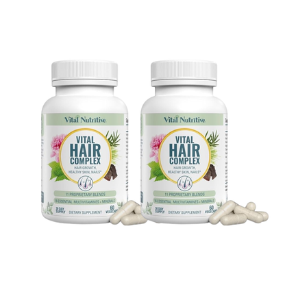 VITAL NUTRITIVE Vital Hair Complex – Biotin & Vitamin B Support for Healthy Hair, Skin & Nails (Men & Women)