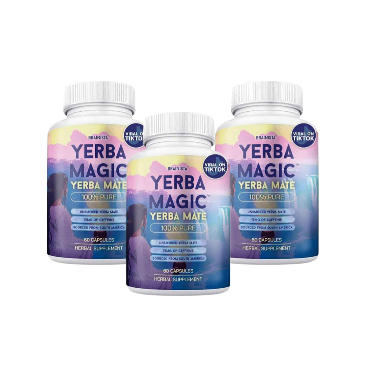 Yerba Mate Capsules, Yerba Magic, Pure Extract, 75mg Caffeine, 60 Count