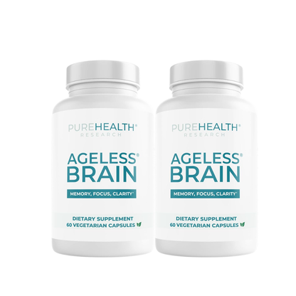PUREHEALTH RESEARCH Ageless Brain Supplements for Memory and Focus (60 Capsules)