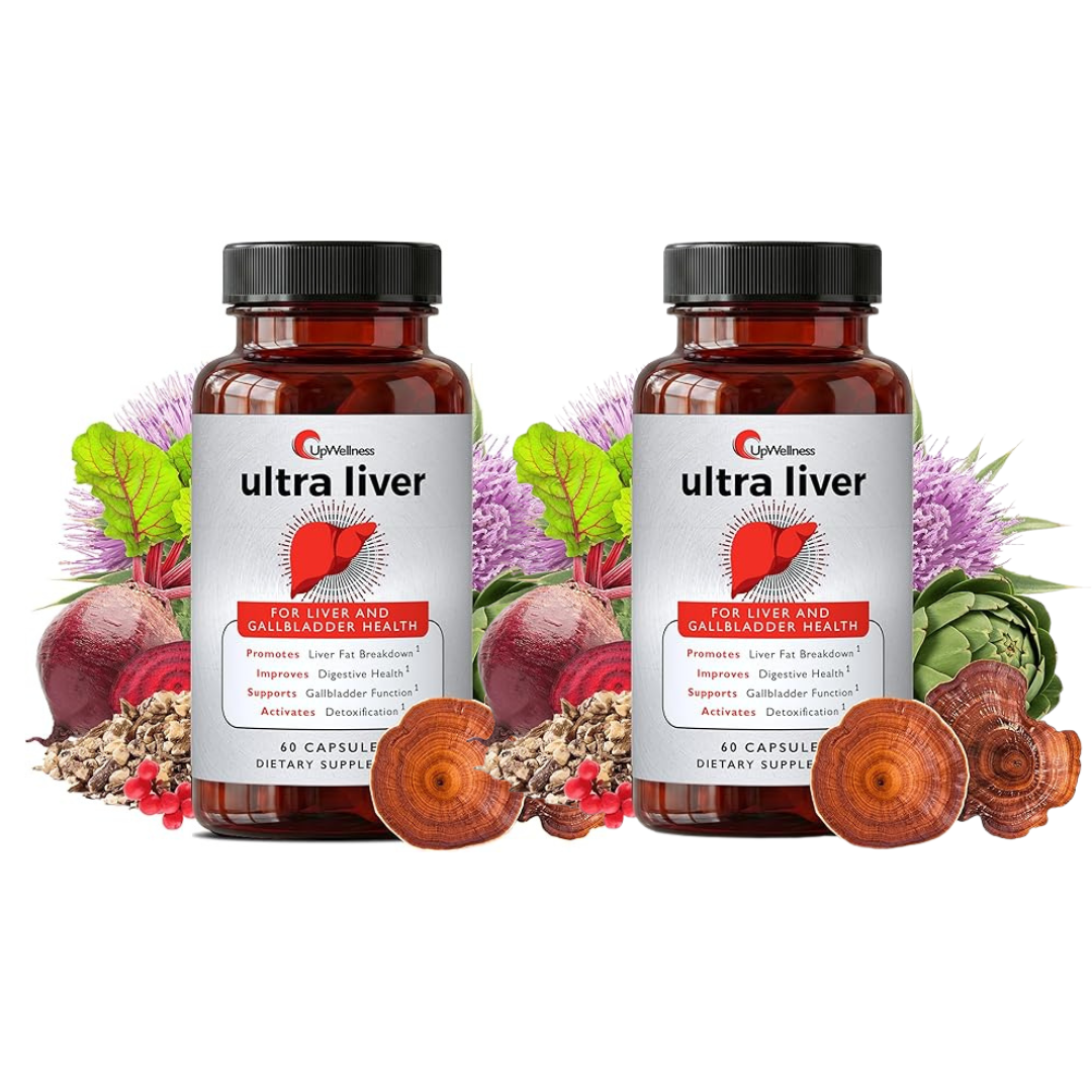 UpWellness Ultra Liver Supplement – Advanced Liver &amp; Gallbladder Support with TMG, NAC &amp; Milk Thistle (60 Capsules)