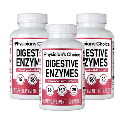 Physician's CHOICE Digestive Enzymes for Bloating & Digestion - Fast-Acting 16 Enzyme Formula with Organic Prebiotics & Probiotics for Gut & Digestive Health - Meal Time Discomfort Relief - 60 CT