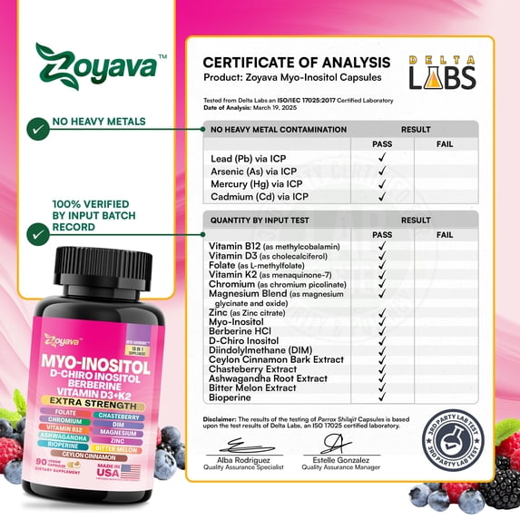 Zoyava Myo Inositol Women's Supplement – 90 Capsules