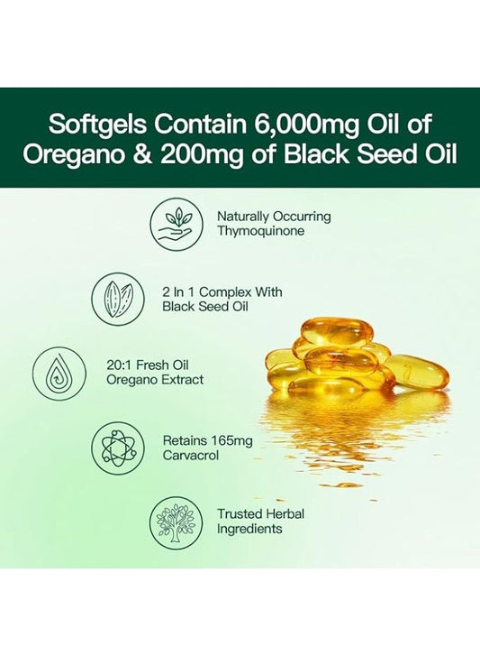 Oil of Oregano with balck seed oil-6000 mg-300 tablet
