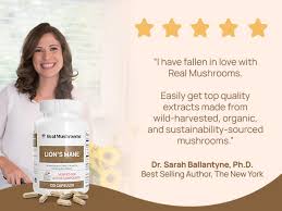Real Mushrooms Organic Lion’s Mane Mushroom Capsules – 120 Count