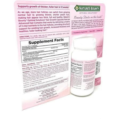 Nature's Bounty Hair Growth Supplement 90 Capsules | Supports Strong, Healthy Hair for Men & Women