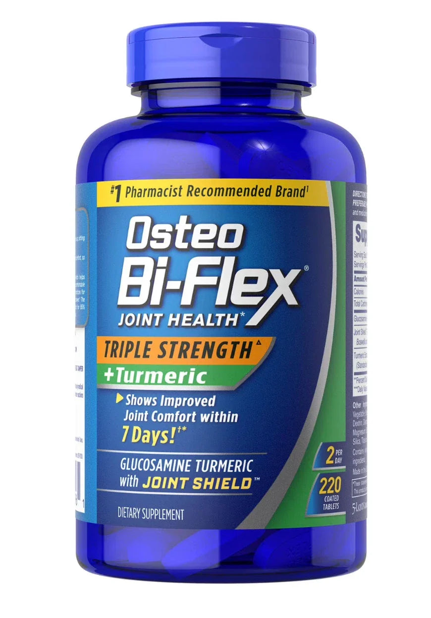 Osteo Bi-Flex Triple Strength Turmeric Joint Health Supplement – 220 Count for Advanced Joint Comfort & Mobility