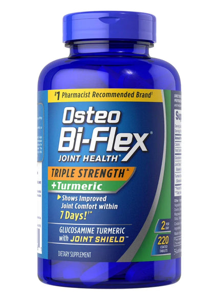 Osteo Bi-Flex Triple Strength Turmeric Joint Health Supplement – 220 Count for Advanced Joint Comfort & Mobility