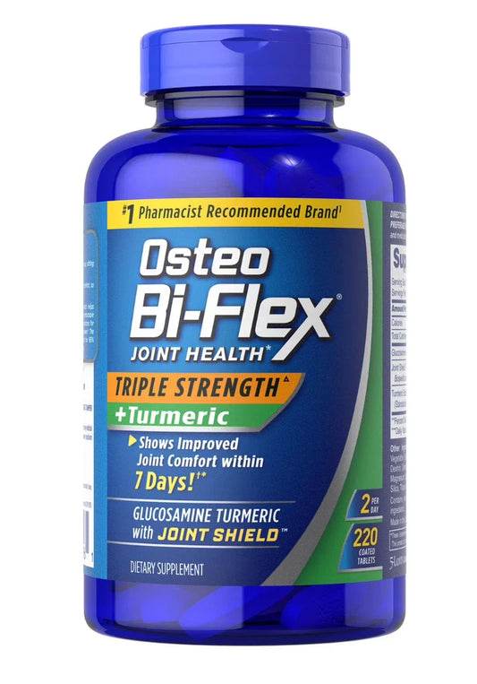 Osteo Bi-Flex Triple Strength Turmeric Joint Health Supplement – 220 Count for Advanced Joint Comfort & Mobility