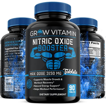 Nitric Oxide L-Arginine Pre Workout +Testosterone Booster,Muscle Pill,Amino Acid