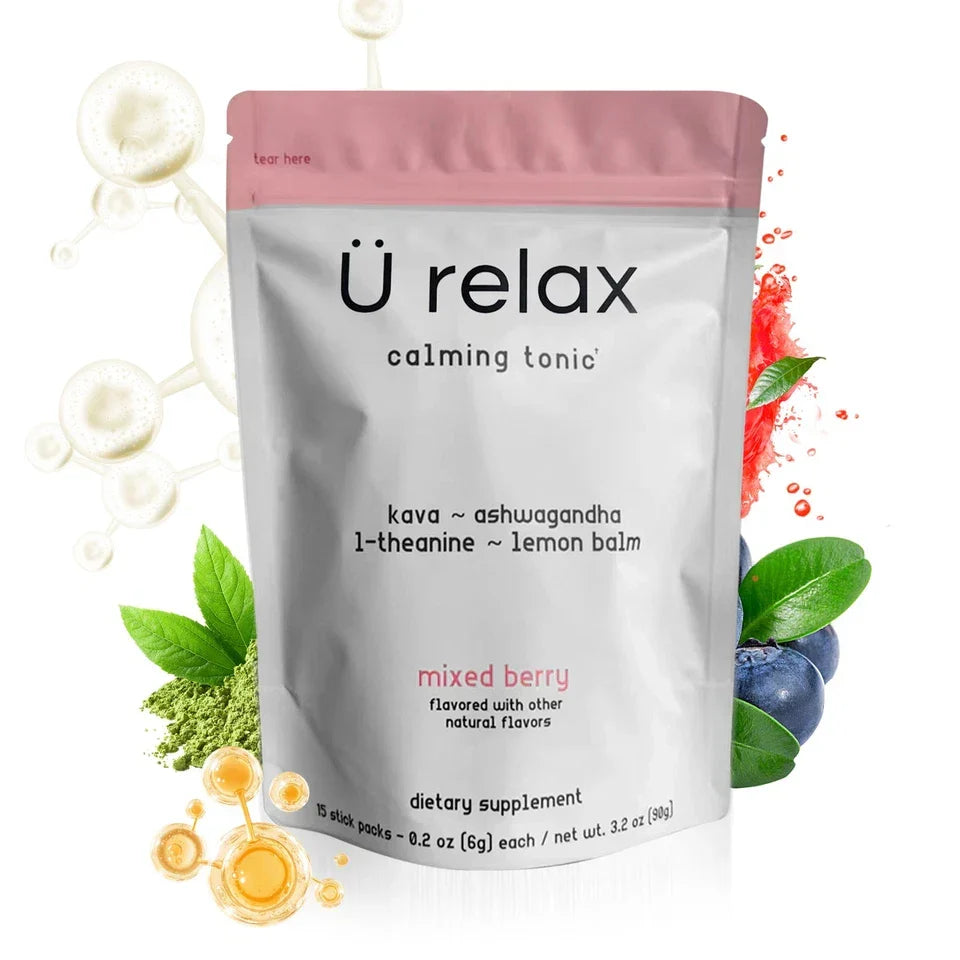 U Relax Calming Tonic Mixed Berry Flavor -15 Packets Relaxation Drink Supplement