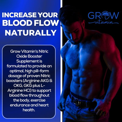 Nitric Oxide L-Arginine Pre Workout +Testosterone Booster,Muscle Pill,Amino Acid