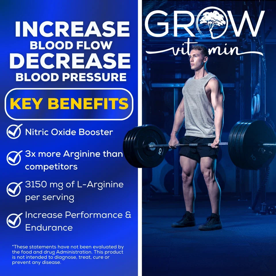 Nitric Oxide L-Arginine Pre Workout +Testosterone Booster,Muscle Pill,Amino Acid
