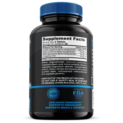 Nitric Oxide L-Arginine Pre Workout +Testosterone Booster,Muscle Pill,Amino Acid