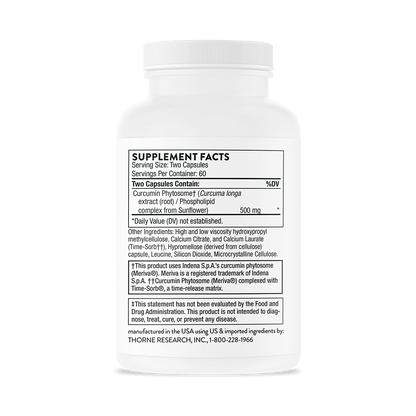 Thorne Research Meriva-SF Soy-Free Sustained-Release Curcumin Phytosome – 120 Capsules