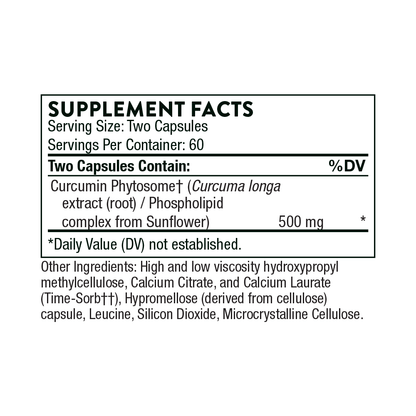 Thorne Research Meriva-SF Soy-Free Sustained-Release Curcumin Phytosome – 120 Capsules
