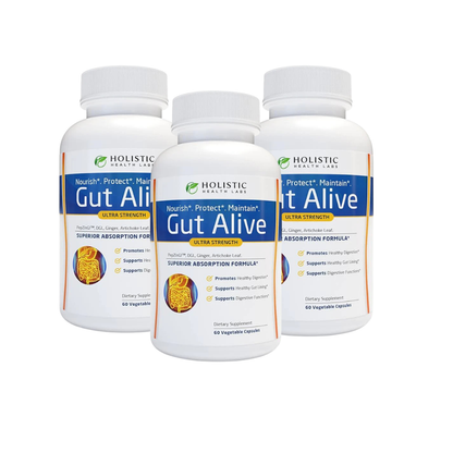 Holistic Health Labs Gut Alive – Natural Digestive Support for IBS, Acid Reflux, Bloating &amp; Gut Health (60 Count)