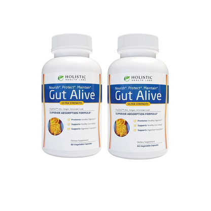 Holistic Health Labs Gut Alive – Natural Digestive Support for IBS, Acid Reflux, Bloating &amp; Gut Health (60 Count)